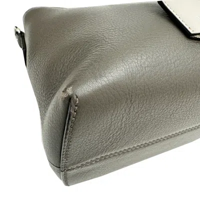 Pre-owned Fendi Gray Leather Handbag Shoulder Bag ()