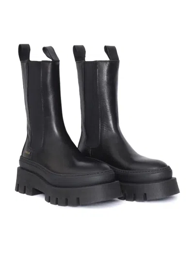 Copenhagen Elastic-panel Platform Boots In Black