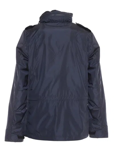 Aspesi Minifield Cotton Blend Poplin Jacket In Blue