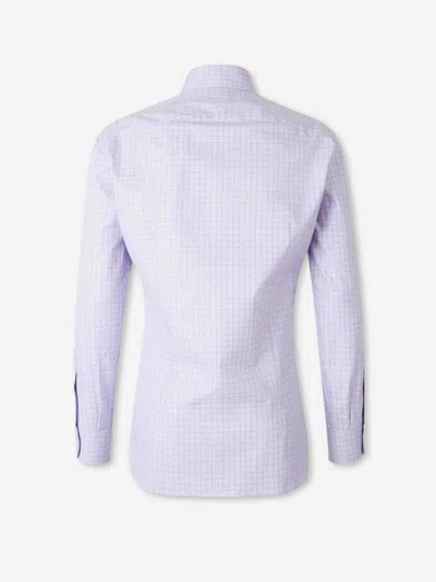 Atelier Munro Buttoned Check Dress Shirt In Purple