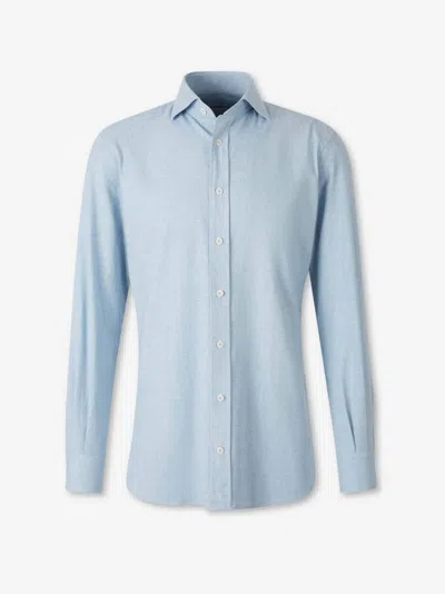 Atelier Munro Buttoned Collar Shirt In Blue