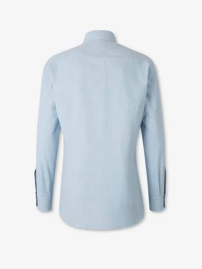 Atelier Munro Buttoned Collar Shirt In Blue
