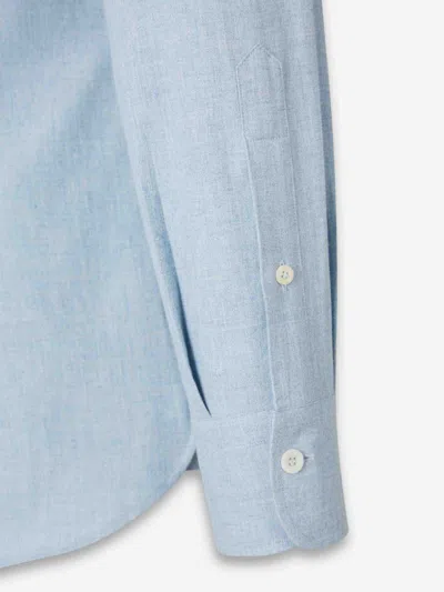 Atelier Munro Buttoned Collar Shirt In Blue