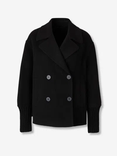 Peserico Short Wool Coat In Black