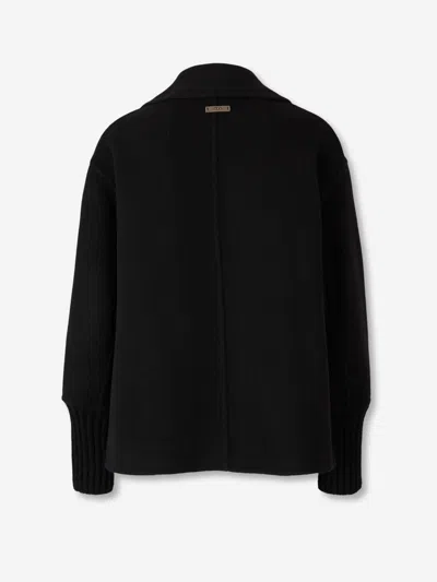 Peserico Short Wool Coat In Black