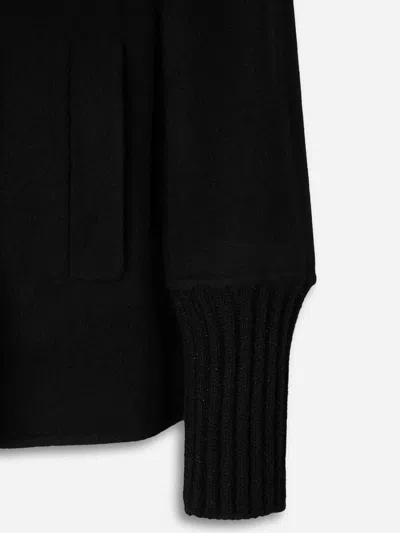 Peserico Short Wool Coat In Black