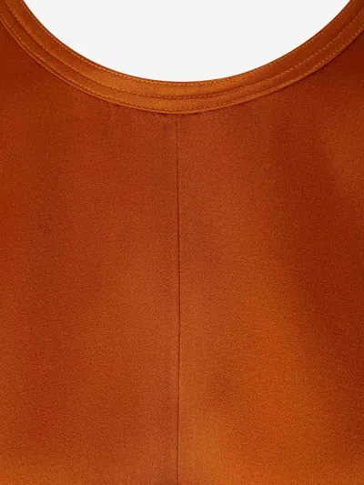 Victoria Beckham Draped Satin Blouse In Orange