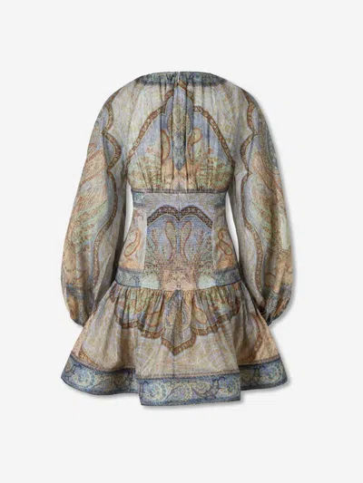 Zimmermann Mini Wanderlust Dress In Multi