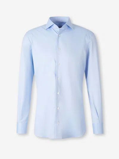 Atelier Munro Plain Dress Shirt In Blue