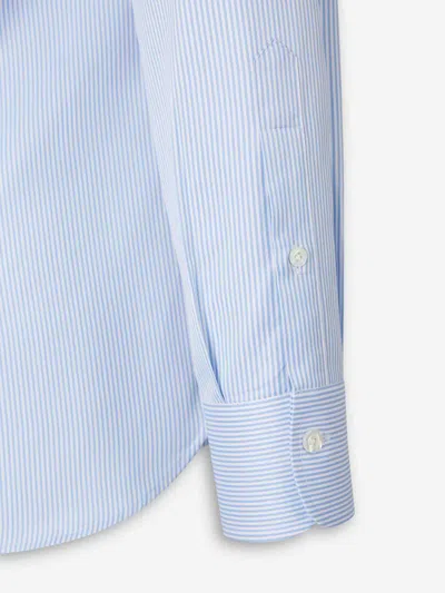 Atelier Munro Buttoned Ribbed Dress Shirt In Blue