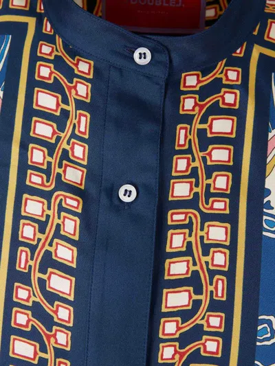 La Doublej Foulard Printed Silk Twill Shirt In Multi