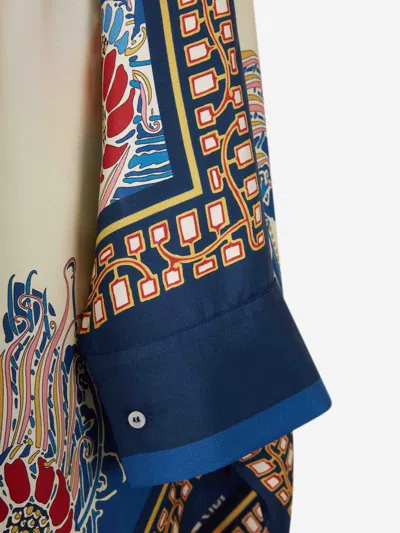 La Doublej Foulard Printed Silk Twill Shirt In Multi