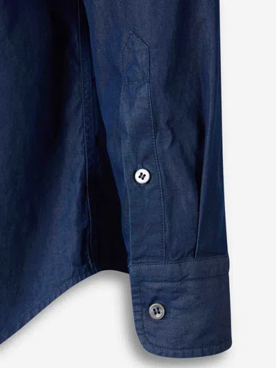 Brioni Classic Collar Buttoned Dress Shirt In Blue