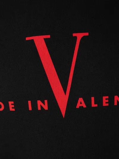 Valentino Crew Neck Sweatshirt Made In Italy In Black