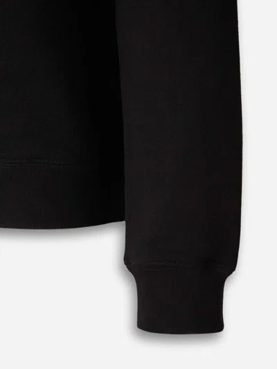 Valentino Crew Neck Sweatshirt Made In Italy In Black