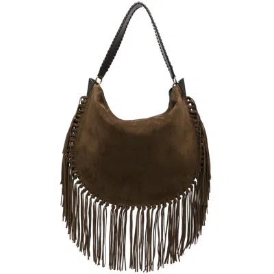 Isabel Marant Oskan Hobo Soft Shoulder Bag In Brown Suede
