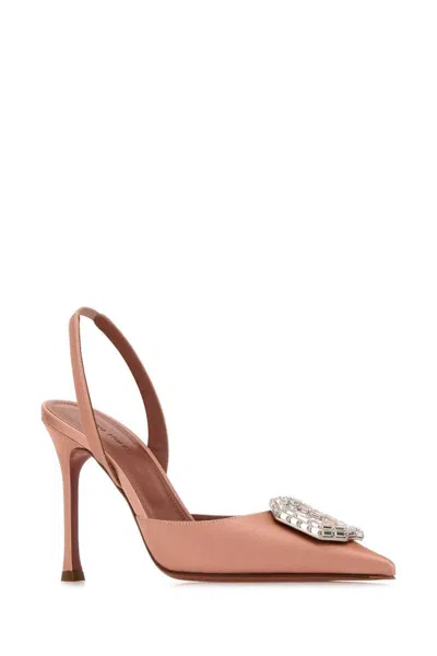 Amina Muaddi 90mm Camelia Embellished Heeled Pumps In Pink
