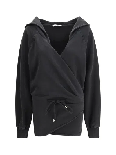 Attico Short Dress With Hood In Black