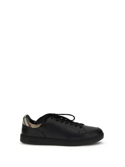 Burberry Set Leather Sneakers In Black