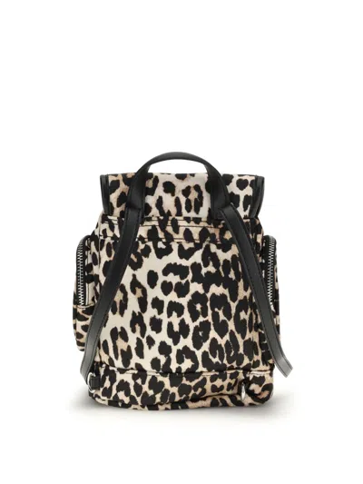 Ganni Women Animalier Print Nano Backpack In Animal Print