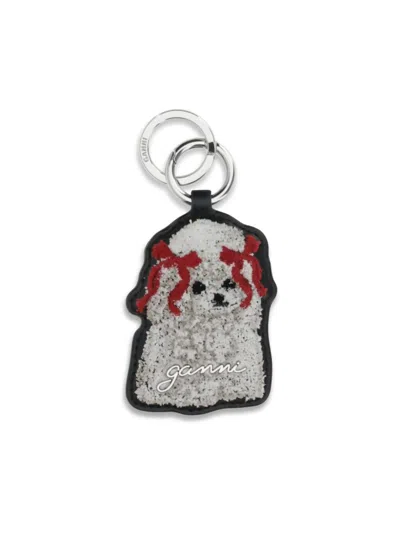 Ganni Women Poodle Key Ring In Gray
