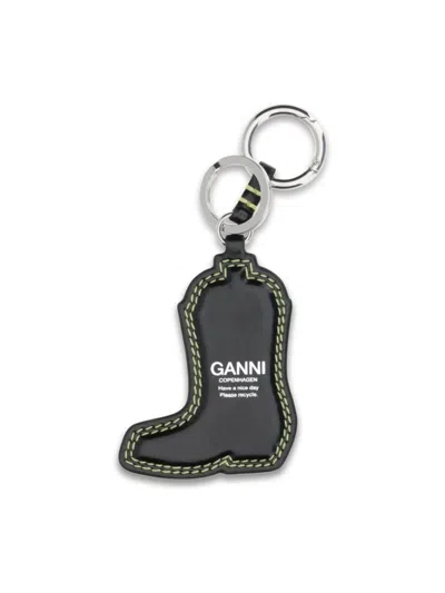 Ganni Women Western Boot Keyring In Gray