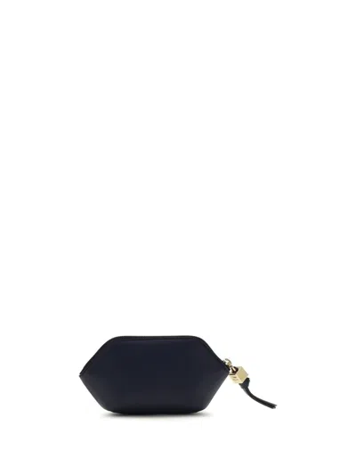 Ganni Black Recycled Leather Wallet In Black