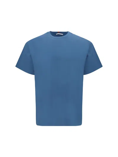 Givenchy Men Cotton T-shirt With Logo Patch In Blue