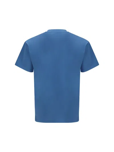 Givenchy Men Cotton T-shirt With Logo Patch In Blue