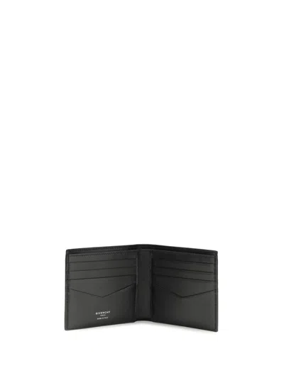 Givenchy Black Bi-fold Wallet With Logo Lettering On The Front In Grained Leather Man In Black