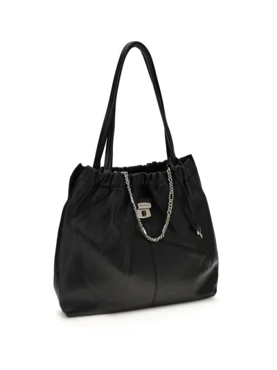 Marc Jacobs Leather Shoulder Bag With Chain And Straps In Black