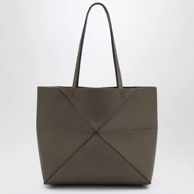 Loewe Medium Puzzle Fold Tote Bag In Taupe Grenade In Brown