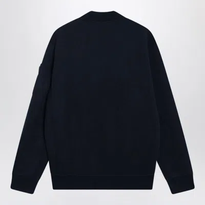Polo Ralph Lauren Navy Zip-up Cotton-blend Sweatshirt In Blue