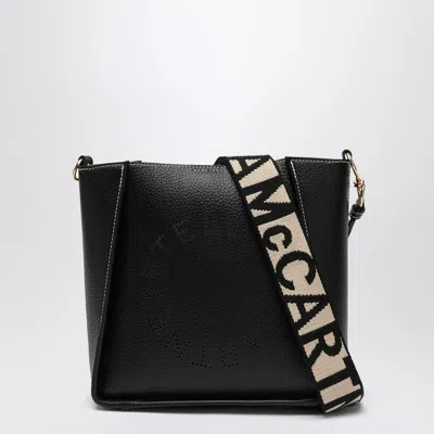 Stella Mccartney Square Crossbody Bag With Logo In Black