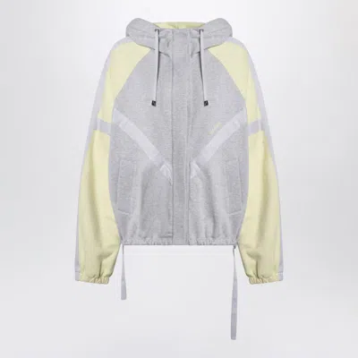 Attico Grey/light Yellow Bomber Sweatshirt In Gray