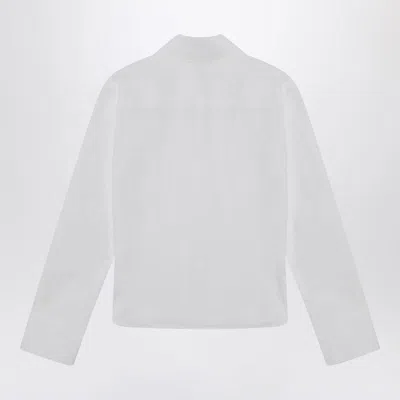 Attico Asymmetric Cotton Shirt Cuffed Sleeves In White