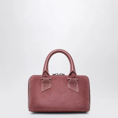 Attico Mini Friday Suede Top Handle Bag In Pink