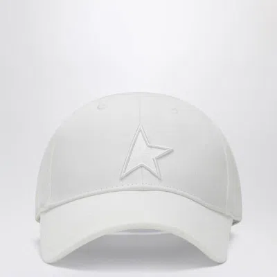 Golden Goose White Baseball Cap With Star Women In Gray