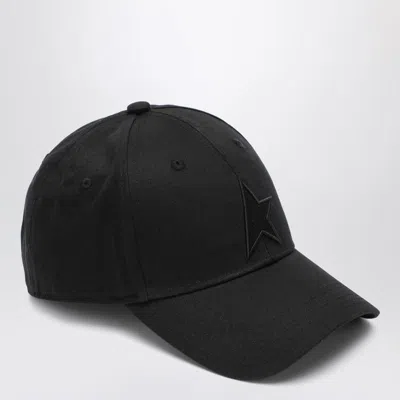 Golden Goose Black Baseball Cap With Star Women In Black