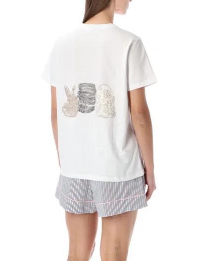 Ganni Animal Graphic Relaxed Fit T-shirt In White
