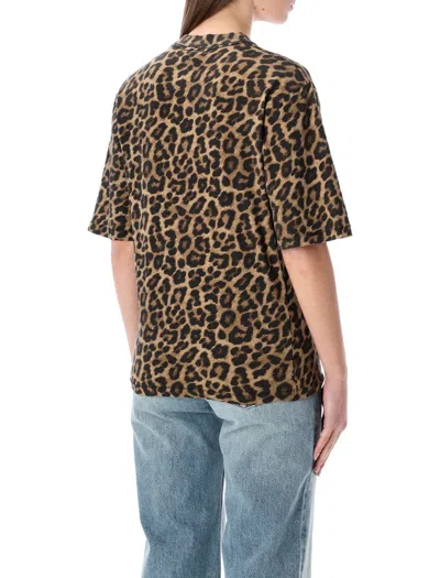 Anine Bing Beth Mini Dress Black And Brown Leopard In Gold