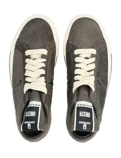 Rick Owens Drkshdw X Converse Onestar Pony Hair Sneakers In Gray