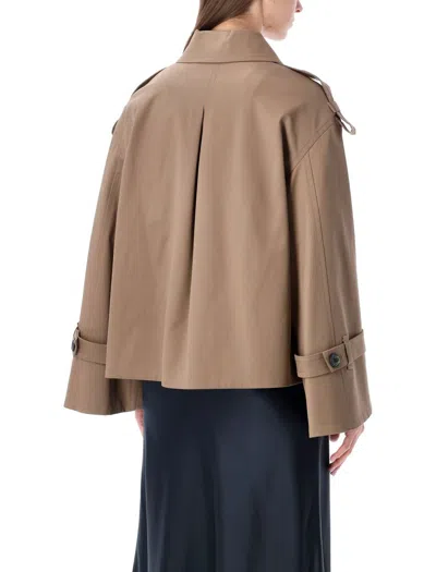 By Malene Birger Alisandra Cropped Organic Cotton Trench Coat In Fosil