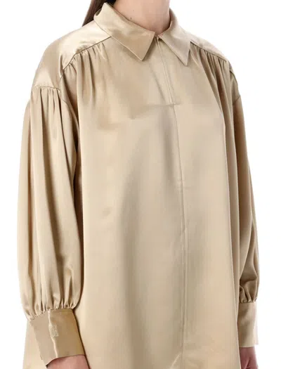 By Malene Birger Leonora Satin Blouse In Brown
