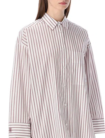 By Malene Birger Oversized Striped Derris Shirt In Gray