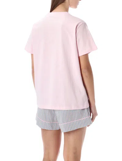Ganni Graphic Teddy Bear Crew Neck T-shirt In Pink