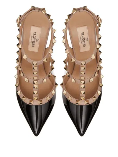 Valentino Garavani Rockstud Patent Leather Pumps In Black