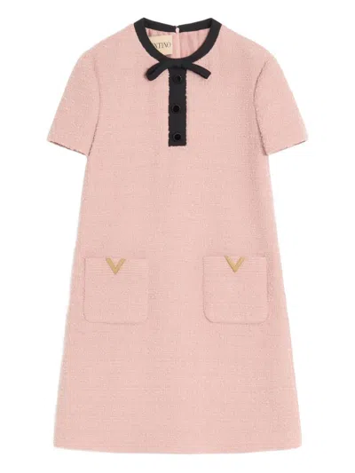 Valentino Garavani Wool Short Dress In Pink