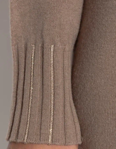 Fabiana Filippi Cortex Brown Virgin Wool Knit Midi Dress In Gray