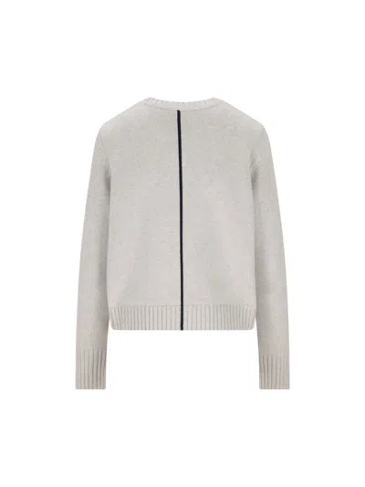 Loewe Anagram Embroidered Knitted Pullover In Gray